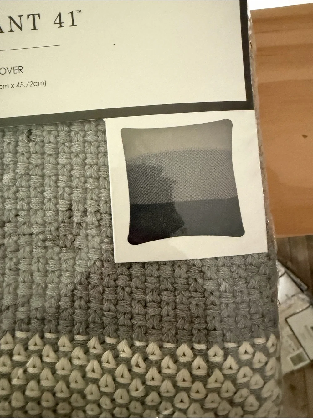 MERCHANT Knit Textured Pillow Cover - Gray 2
